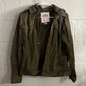 Hollister Olive Green Military Hooded Jacket